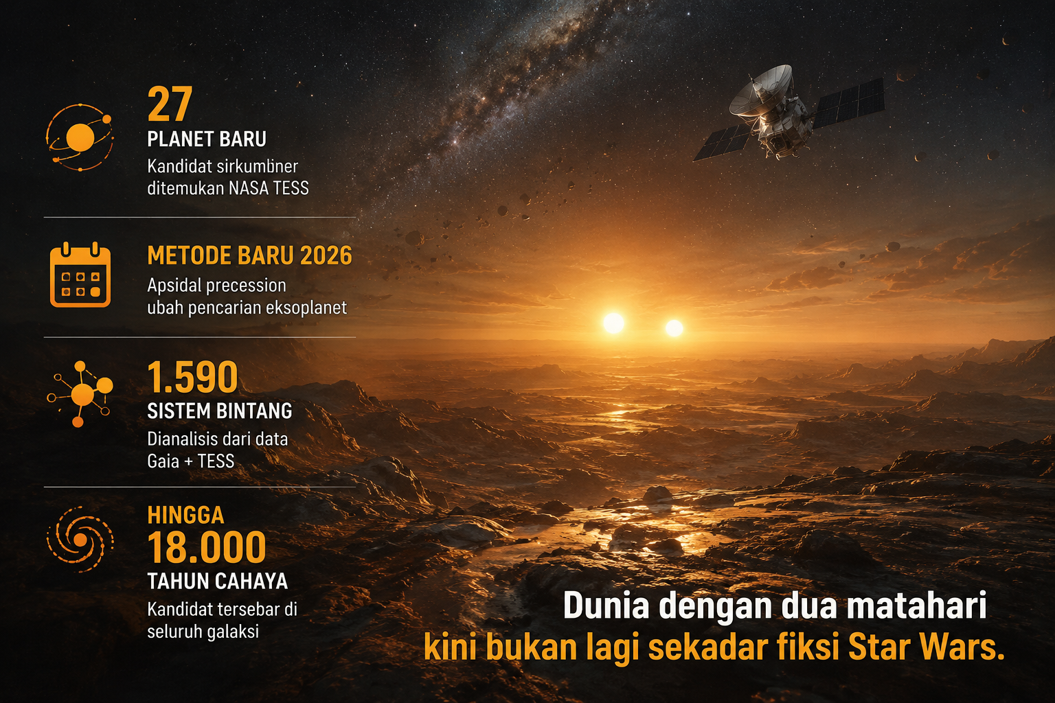 27 Planet Mirip Tatooine Ternyata Ada, Metode Baru NASA TESS Guncang Astronomi 2026