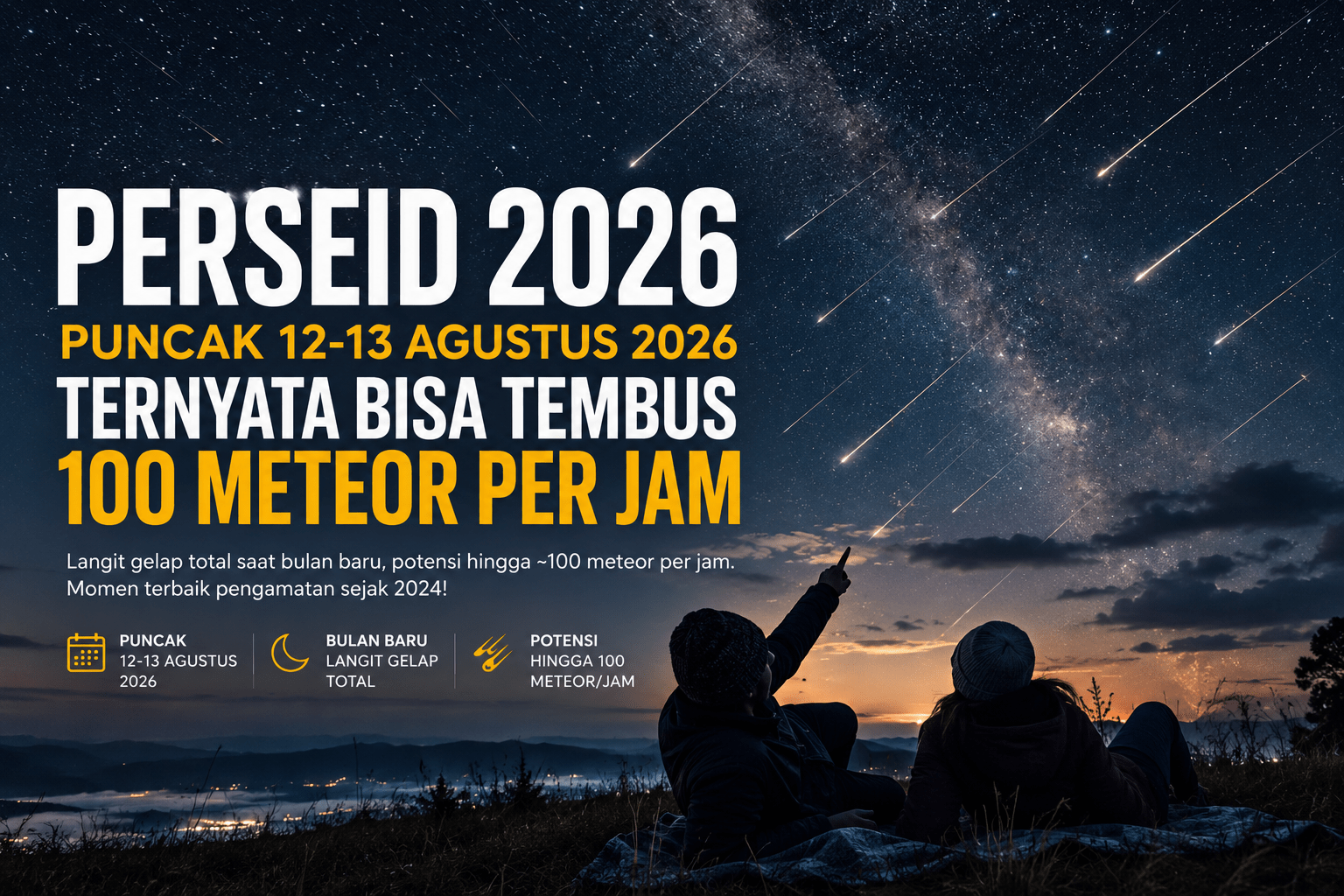Perseid Puncak 12-13 Agustus 2026: Ternyata Bisa Tembus 100 Meteor per Jam